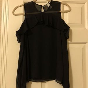 H&M black cold shoulder top